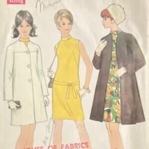 McCalls 9167 Pattern Dress Coat Miss 12 Vintage Lined Lightly Fitted Ensemble